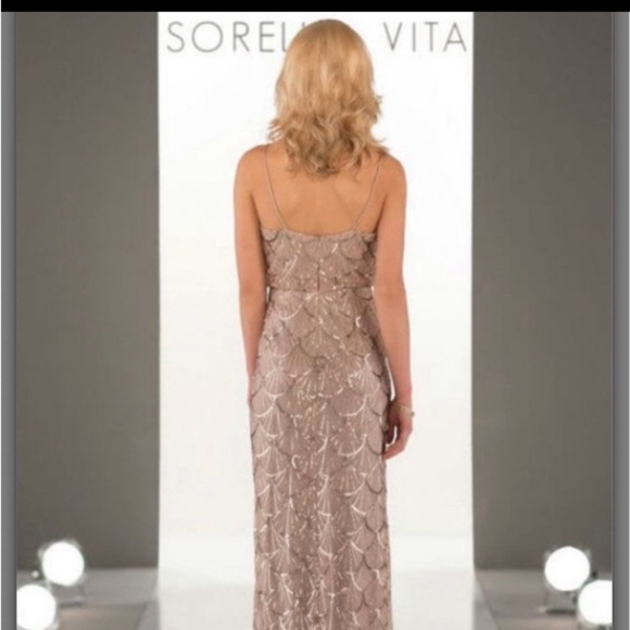 Sorella Vita NWT #9018 Bridesmaid or Mother of Bride Dress Sz 10 Sequins Holiday - Picture 2 of 16